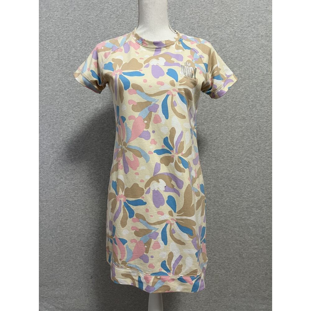 Juicy‎ Couture Dress Womens Small Pastel Floral Short Sleeve Y2k Graphic